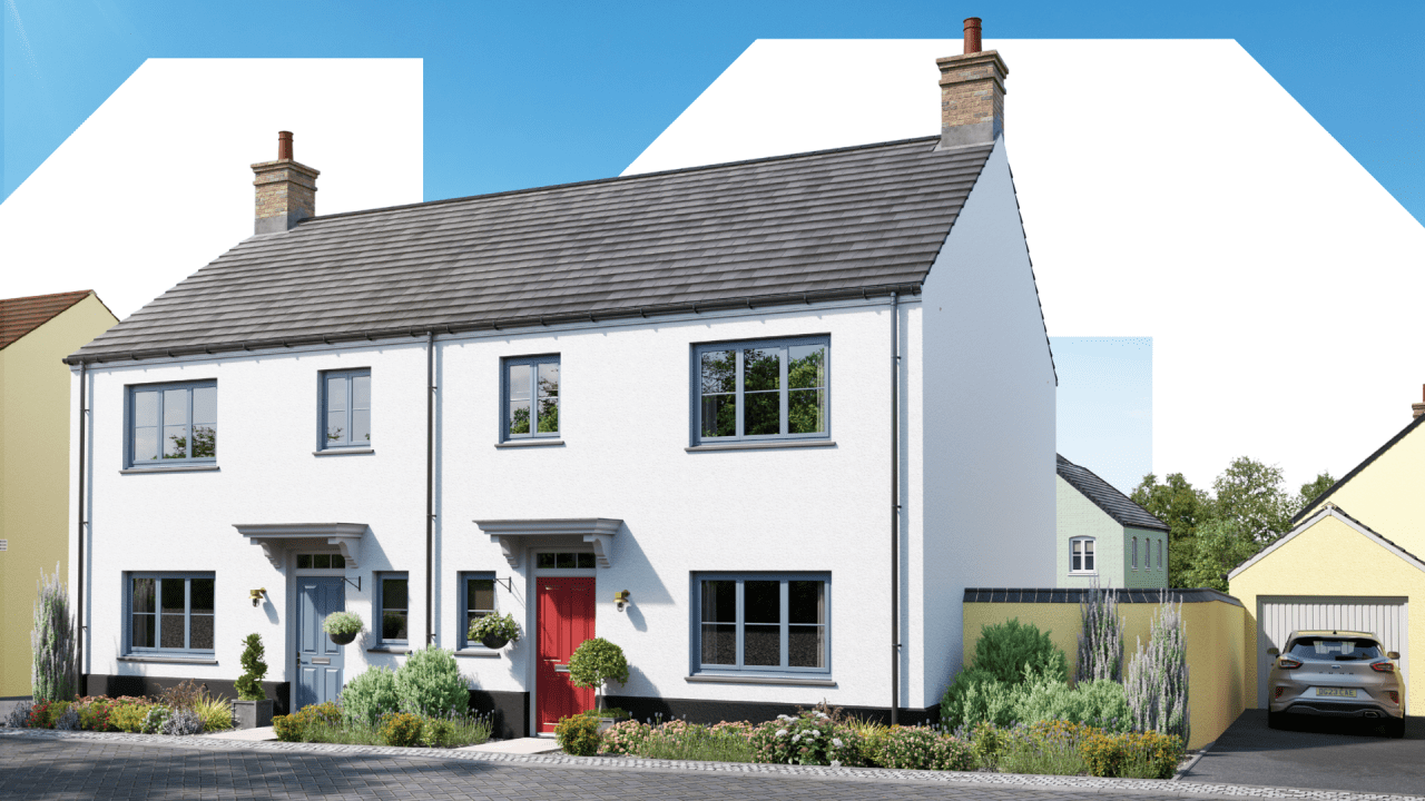 A rendering of a house featuring the number 40 prominently displayed on its exterior.